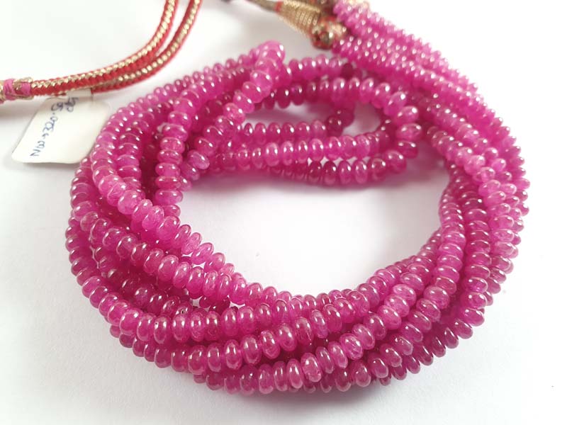 Ruby Smooth Roundelle Beads At Wholesale Price Jindal Gems