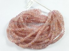Rose Quartz Smooth Roundelle Shape Small Beads