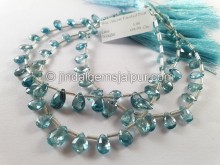 Blue Zircon Faceted Pear Shape Beads