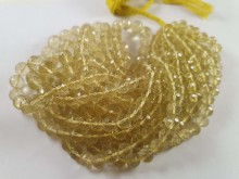 Lemon Quartz Concave Cut Round Ball Beads
