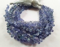 Bi Color Tanzanite Faceted Drops Beads