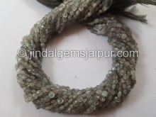 Grey Moonstone Faceted Coin Beads