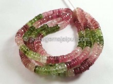 Multi Pink & Green Tourmaline Far Faceted Tyre Beads