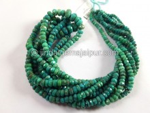Natural Green Turquoise Faceted Roundelle Beads