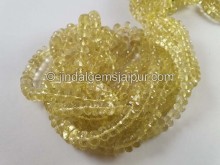 Lemon Quartz Faceted Roundelle Beads