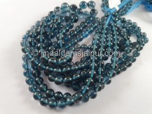 London Blue Topaz Smooth Round Beads
