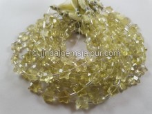 Lemon Quartz Faceted Star Beads
