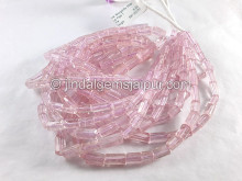 Pink Morganite Step Cut Pipe Shape Beads