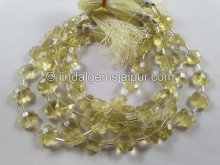 Lemon Quartz Faceted Flower Beads