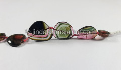 Watermelon Tourmaline Slices Shape Beads Watermelon Tourmaline Slices Shape Beads