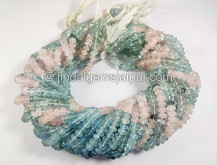 Multi Aquamarine Smooth Roundelle Shape Beads