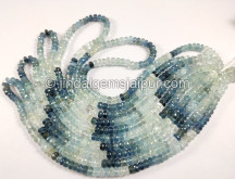 Santa Maria Aquamarine Shaded Faceted Roundelle Shape Big Beads