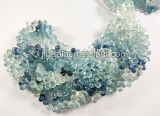 Santa Maria Aquamarine Shaded Faceted Drops Shape Beads