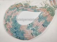 Multi Aquamarine Smooth Roundlelle Shape Beads