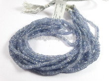 Blue Sapphire Burma Faceted Roundelle Shape Beads