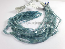 Blue Zircon Faceted Pipe Shape Beads