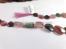 Watermelon Tourmaline Smooth Slices Beads