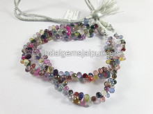 Multi Sapphire Faceted Drops Shape Big Beads