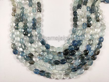 Santa Maria Aquamarine Shaded Smooth Oval Shape Beads