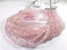 Pink Morganite Faceted Roundelle Shape Beads