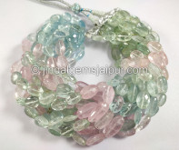 Multi Aquamarine Faceted Nuggets Shape Beads