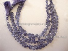 Iolite Faceted Heart Shape Beads
