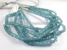 Blue Zircon Faceted Tyre Shape Beads