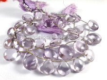 Pink Amethyst Smooth Heart Shape Beads
