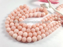 Pink Opal Smooth Ball Shape Beads