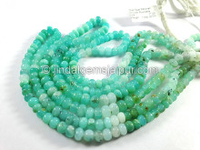 Blue Opal Peruvian Smooth Roundelle Shape Small Beads