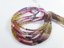 Multi Sapphire Faceted Roundelle Shape Beads