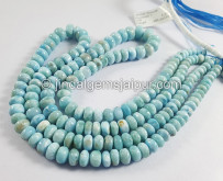 Larimar Smooth Roundelle Shape Beads