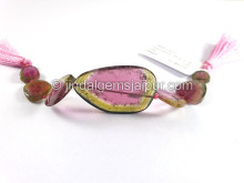 Watermelon Tourmaline Smooth Slices Beads