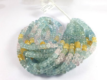 Multi Aquamarine Faceted Roundelle Shape Beads