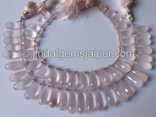 Rose Quartz Faceted Long Drops Shape Beads