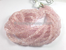 Pink Morganite Faceted Roundelle Shape Beads