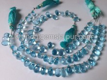 Sky Blue Topaz Far Faceted Drops Shape Beads