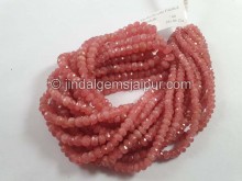 Rhodochrosite Faceted Roundelle Beads