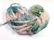 Multi Aquamarine Faceted Tyre Shape Beads