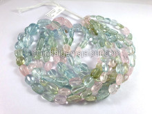 Multi Aquamarine Smooth Nuggets Shape Beads