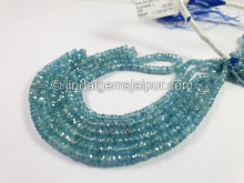 Blue Zircon Faceted Roundelle Shape Beads