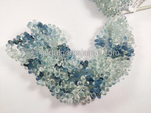 Santa Maria Aquamarine Shaded Faceted Drops Shape Beads