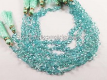 Paraiba Blue Apatite Faceted Heart Beads