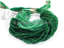 Emerald Faceted Roundelle Shape Beads