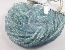 Aquamarine Faceted Roundelle Shape Beads