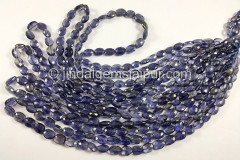 Iolite Faceted Oval Shape Beads