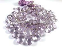 Pink Amethyst Smooth Pear Shape Small Beads