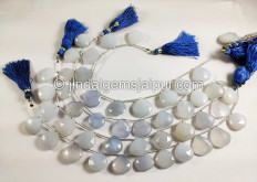 Chalcedony Faceted Heart Shape Beads