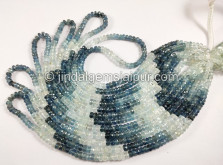 Santa Maria Aquamarine Shaded Faceted Roundelle Shape Beads