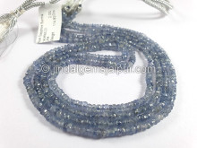 Blue Sapphire Burma Faceted Roundelle Shape Beads